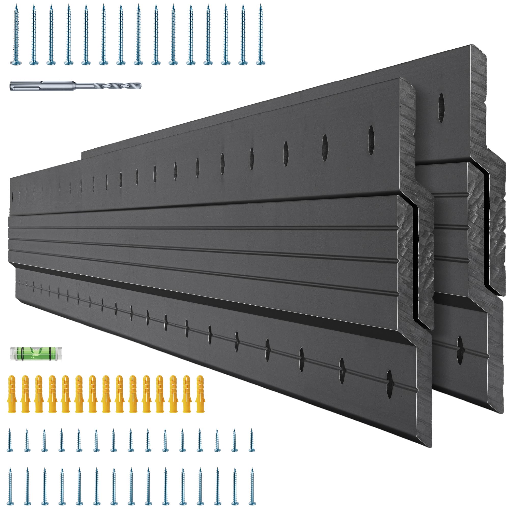 Black French Cleat Hanger 41 inch - 2 Pairs Heavy Duty Aluminum